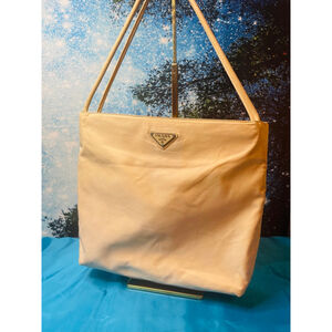 Prada Beige Nylon Shoulder Bag One Size EUC